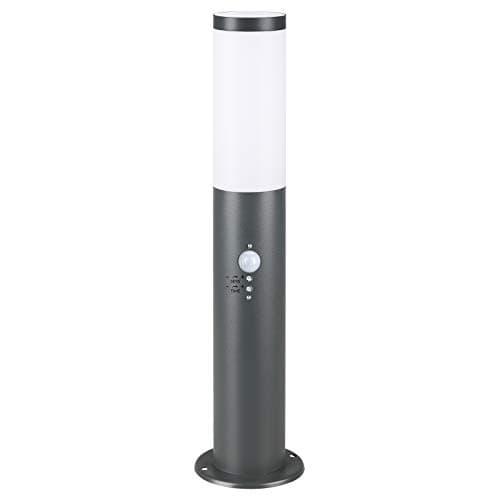 Image of MONZANA® Dahlia Outdoor Garden Bollard Light with Motion Sensor 50cm - Stainless Steel PIR Pathway Light, E27, IP44 Weatherproof Security Lamp - Anthracite