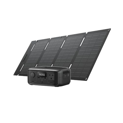 Image of ECOFLOW RIVER 3 Portable Power Station with 45W solar panel, 245Wh LFP battery, up to 600W output, GaN efficiency doubles runtime, <20ms UPS, 30% more compact solar generator for outdoor camping