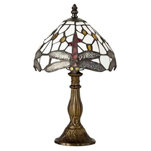Image of MiniSun | Tiffany Style Antique Brass Effect Table Lamp with a Jewelled Glass Shade | Table Lamps, Home Décor & Improvement Essential