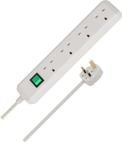 Image of Brennenstuhl Eco-Line, 4-way extension lead (with switch and 1.5m cable - extremely energy-efficient) colour: white
