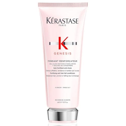 Image of Kérastase Genesis, Moisturising and Hydrating Conditioner, For Hair Loss and Weakened Hair, Edelweiss Native Cells, Ginger Root and Aquaxyl, Fondant Reinforcateur, 200 ml