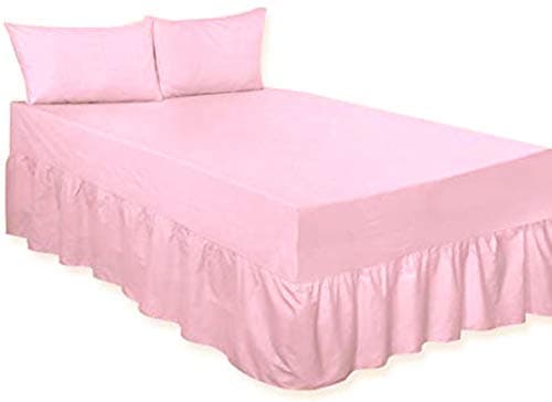 Image of Lawrance Caprino LC Percale Fitted Valance Sheet Extra Deep (Double, Baby Pink)