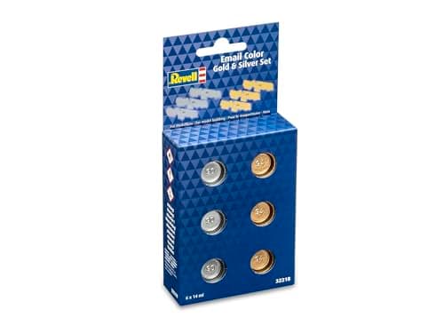 Image of Revell 32218 - Metallic Gold & Silver Set - 6x Enamel Paints (14ml each)