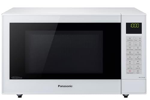 Image of Panasonic NN-CT54JWBPQ, Slimline Combination Microwave Oven with Glass Turntable, 27L, 1000W, 100-220C, Quartz Grill, Inverter Technology, 29 Auto Programmes, Turbo Defrost, Timer, White