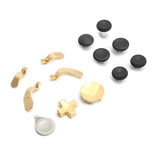 Image of ASHATA 13 in 1 Replacement Thumbsticks for Xbox One Elite Series 2, Gamepad Swap Joysticks Paddles Accessory Replacement for Xbox One Elite Series 2 Controller(gold)