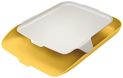 Image of Leitz A4 Letter Tray With Desk Organiser, Cosy Range, Warm Yellow, 52590019
