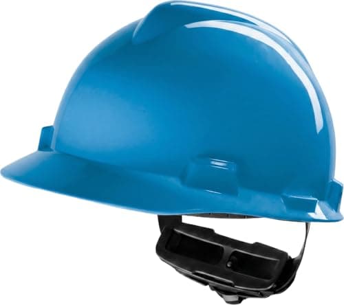 Image of MSA V-Gard Construction Helmet, Unventilated Safety Helmet for Construction Site and Electricians, Lightweight Helmet in accordance with DIN EN 397 for Work, Blue