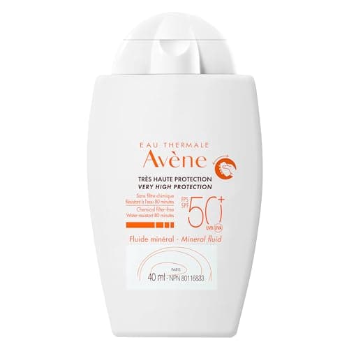 Image of Eau Thermale Avène 50+ Mineral Fluid, SPF 50+ Suncare Fluid for Sensitive Skin, Very High Protection, Highly Water-Resistant, 1x 40ml Bottle