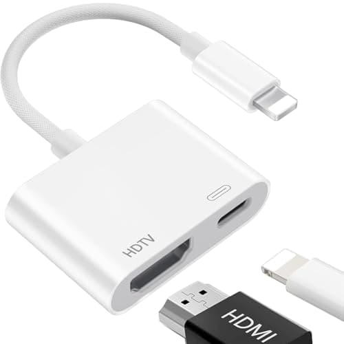 Image of Lightning to HDMI Adapter【Apple MFi Certified】 HDMI Adapter for iPhone/iPod, 1080P HD Digital Video& Audio Sync Screen Converter for iPhone, Pod, HDTV/Projector/Monitor Support All iOS