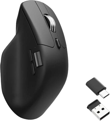 Image of Keychron M6 1000 Hz Silent Wireless Bluetooth 5.1/2.4 GHz/Wired Optical Mouse, Lightweight 78g Programmable PixArt 3395 Sensor with up to 26K DPI/ 650 IPS for Windows Mac Linux - Black