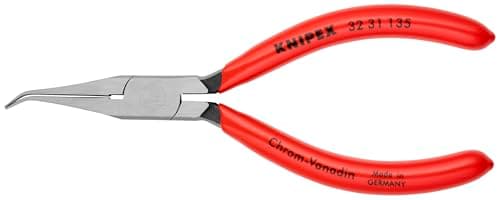 Image of KNIPEX Tools - Long Nose Relay Adjusting Pliers, Flat Tips, 40 Degree Angled (3231135)
