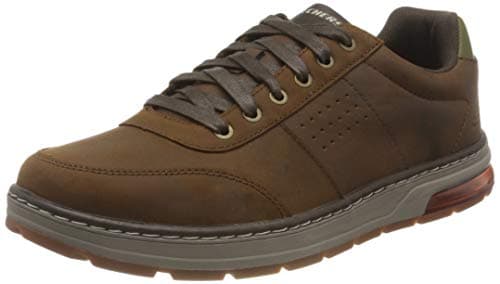 Image of Skechers Men's EVENSTON Sneaker, Dark Brown Leather , 8 UK medium