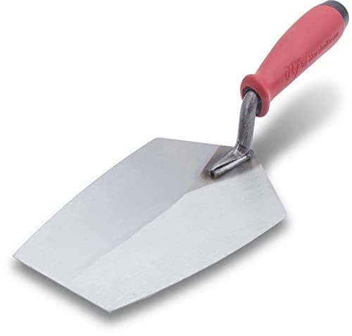Image of Marshalltown BKTSG75SS 7 1/2-Inch Bucket Trowel -Stainless Steel with Red Soft Grip