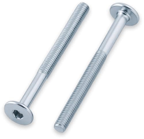 Image of HEXATON Flat Head Socket Metric Screws M6 x 75 mm - 50 Pieces - Partially Threaded - Galvanized Steel - Hex Drive Socket Metric Thread