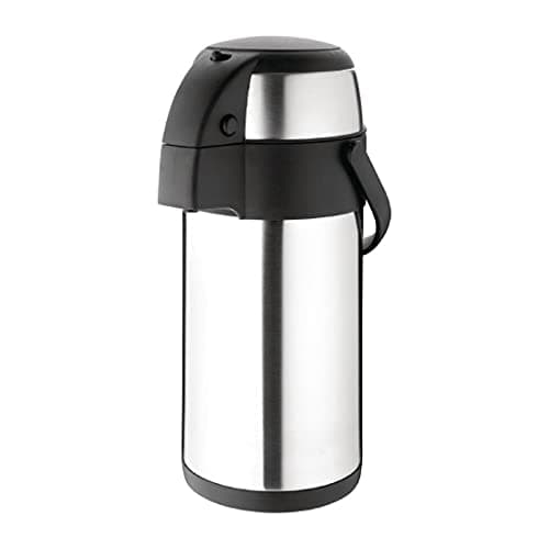 Image of Olympia Pump Action Airpot 3L 370X151mm Stainless Steel Teapot Infuser