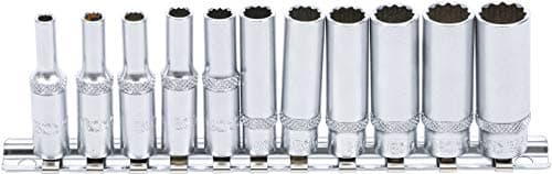 Image of BGS 5251 | Socket Set, 12-point, deep | 6.3 mm (1/4") Drive | 4 - 13 mm | 11 pcs.