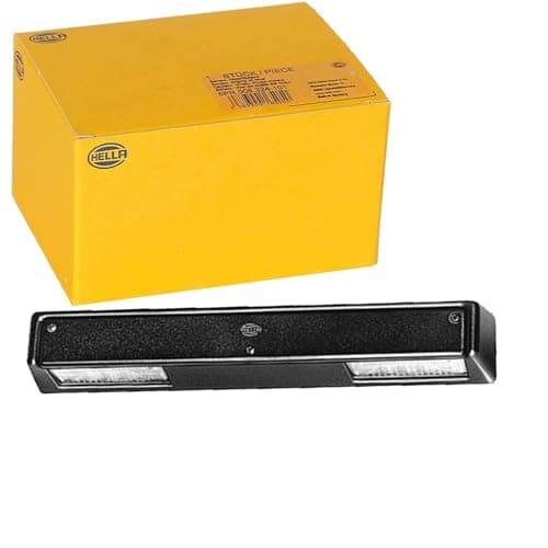 Image of HELLA 2KA 004 525-001 Licence Plate Light - Halogen - 12/24V - mounting/Screw Connection - Lens Colour: Crystal clear - Cable: 175/205mm - Plug: Blade Terminal - left/right/Outer - Quantity: 1