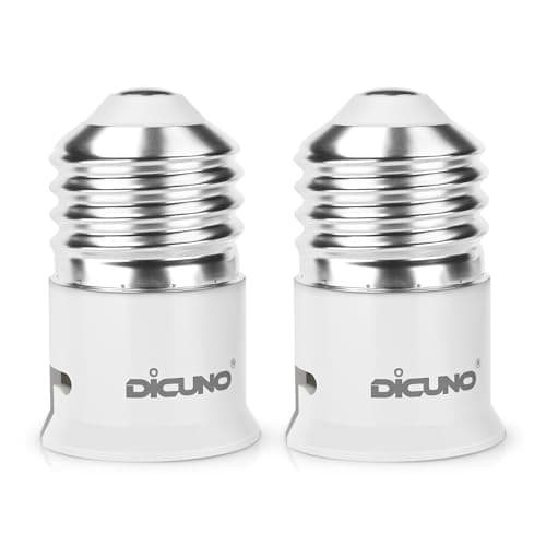 Image of DiCUNO E27 to B22 Socket Converter, Screw to Bayonet Socket Adapter, ES to BC Lamp Base Adapter for LED Bulbs and Incandescent and CFL Bulbs (2 Packs)