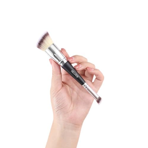 Image of Gloray Dual Ended Makeup Brush Angled Premium Foundation and Concealer Brush for Liquid Cream Powder Makeup Blending Contouring Concealing Double Sided Makeup Brush