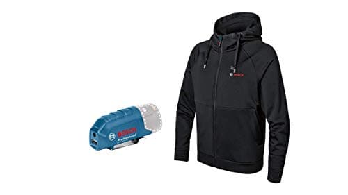 Image of Bosch Professional Heated Hoodie GHH 12+18V XA (incl. GAA 12V-21 USB Charging Adapter, not incl. Battery) – Size 2XL