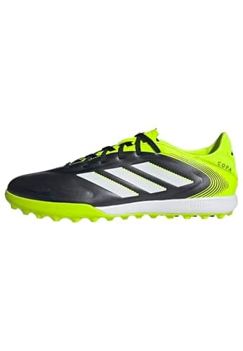 Image of adidas Unisex COPA Pure III League Turf Football Boots, Core Black/Cloud White/Lucid Lemon, 10.5 UK