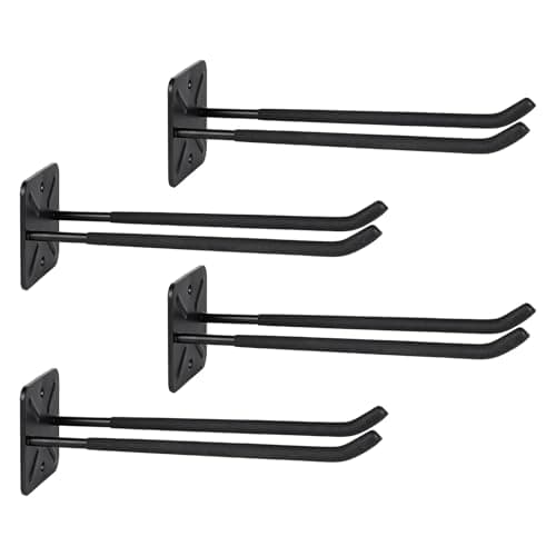 Image of PYBTOOL Heavy Duty 12-Inch Garage Hooks, Wall-Mounted Tool Organizer for Tires, Ladders, and Folding Chairs – Versatile Double Hooks for Garage Storage