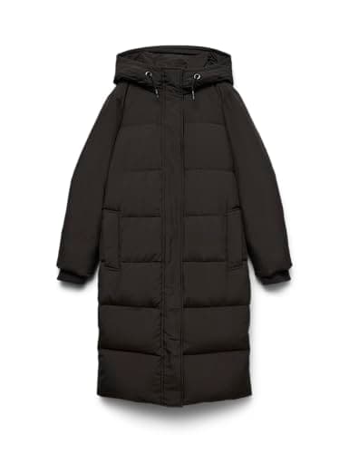 Image of VERO MODA Women's Long Padded Jacket Winter Coat Quilted Parka with Hood Warm Insulated VMERICAHOLLY, Colours:Black-2, Size:S