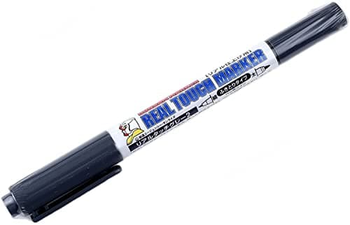 Image of MR.HOBBYミスターホビー GM402 Gundam Marker Real Touch Felt Tip Pens For Painting Gunpla Gray 2 Extra Fine Fine