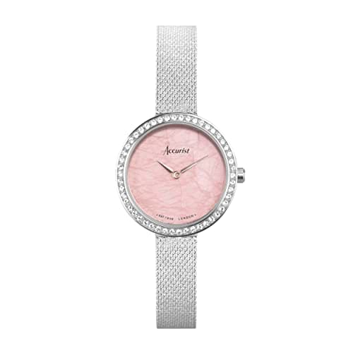 Image of Accurist Ladies Jewellery 28mm Quartz Watch in Rose with Analogue Display, and Stainless Steel Bracelet 78005
