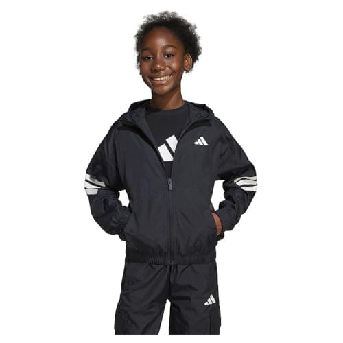 Image of adidas Future Icons 3 Stripes Woven Full Zip Sweatshirt 9-10 Years Black