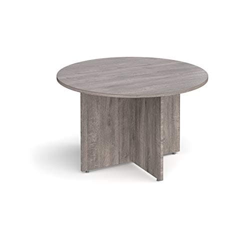 Image of Mr Office Arrow head leg circular meeting table 1200mm, Grey oak
