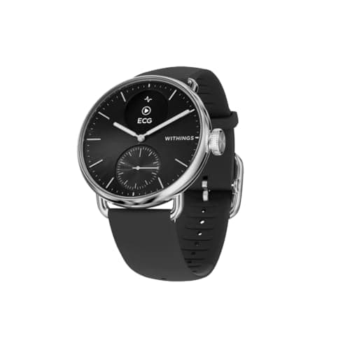 Image of Withings ScanWatch 2, Heart Health Hybrid Smartwatch for Men & Women - ECG, SPO2, Temperature Monitoring, Sleep, Respiratory Health, Cycle Monitoring, 35 day Battery Life, iOS & Android, 38mm Black