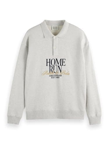 Image of Scotch & Soda Polo Relaxed Fit Sweatshirt, Light Grey Melange 050, M
