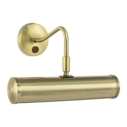 Image of Happy Homewares Classic Traditional Adjustable Picture Wall Light Fitting in Antique Brass with Switch Button | 1 x 7w E14 | 23cm x 22cm x 14cm