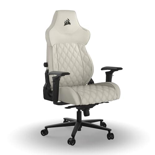 Image of CORSAIR TC500 LUXE Gaming Chair – Premium Breathable Fabric – Wide Seat – 5-Way Adjustable Armrests – Adjustable Built-In Lumbar Support – 90-135 Degree Recline – Frost