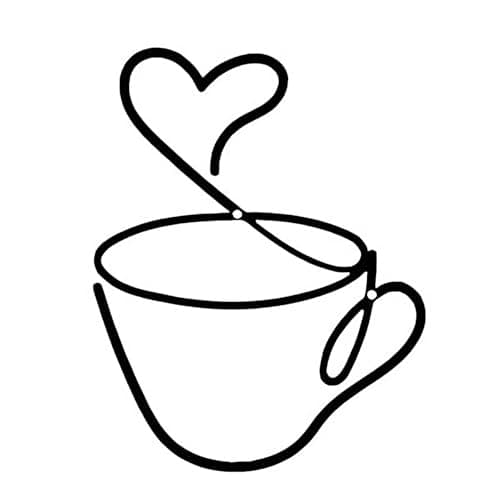 Image of Black Metal Wall Art Coffee Cup Sign - Modern Home Decor & Kitchen Decoration, Elegant Coffee Bar Accessory for Café Station, Dining Room or Stylish Accent Piece
