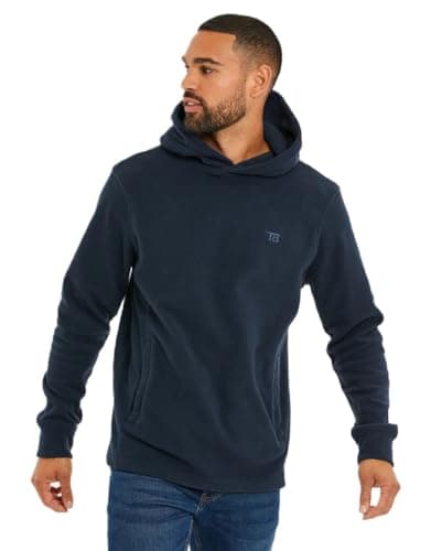 Image of Threadbare 'Ryan' Men's Fleece Hoody Pullover Microfleece Hoodie, Navy, 2XL