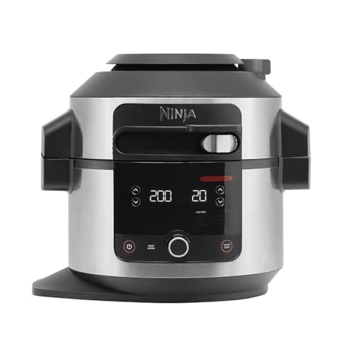 Image of Ninja Foodi 11-in-1 SmartLid Multi-Cooker, 6L, Electric Pressure Cooker & Air Fryer, Layer Mains & Sides with Reversible Rack, Cooks 4 Portions, Dishwasher Safe Parts, Stainless Steel/Black OL550UK