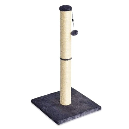 Image of Amazon Basics Cat Scratching Post for Indoor Cats, Standard with Dangling Toy, 80 cm, Grey