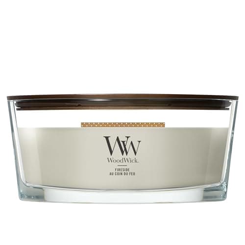 Image of WoodWick Ellipse Scented Candle | Fireside | with Crackling Wick | Burn Time: Up to 50 Hours