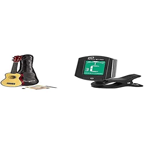 Image of Martin Smith Soprano Ukulele with Ukulele Bag and Natural Design + Clip-On Ukulele Tuner