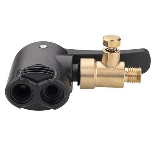 Image of 1Pcs Dual Head Bike Track Pump Tyre Air Pump Multi-use Connector Head Pump Valve Adapter Connector for Mountain Bike Road Bike Replacement Accessories (deflatable)