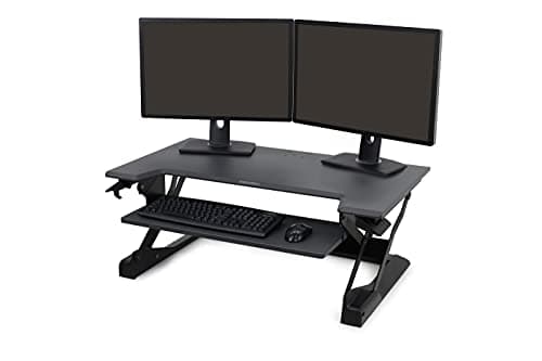 Image of Ergotron 33-406-085 - WorkFit-TL Sit-Stand Desktop Workstation - Stand for monitor / keyboard - black - table mount