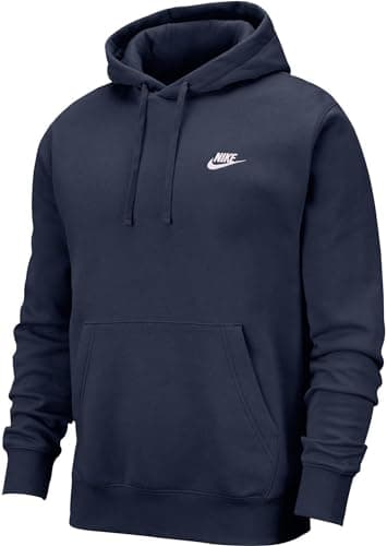 Image of NIKE Mens M Nsw Club Hoodie Po Bb Sweatshirt, Midnight Navy/Midnight Navy/White, M EU
