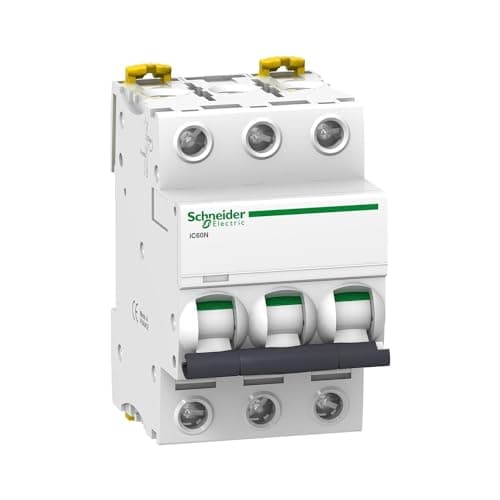 Image of Schneider A9F74325 iC60N 3P 25A C MCB Miniature Circuit Breaker, White, Set of 4 Piece