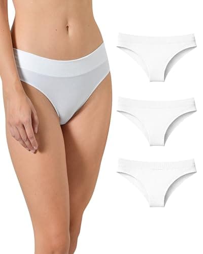 Image of Risalti Underwear Women Brazilian Bamboo 3 Pcs - Women's Knickers, Seamless Knickers For Women, Womens Underwear, Knickers For Women Multipack, Pants For Women - Made in Italy