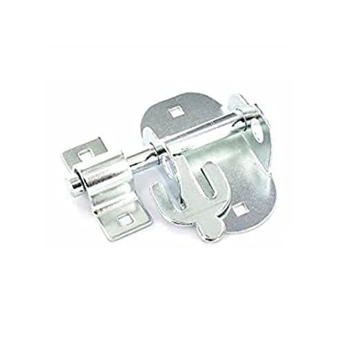 Image of Merriway BH04074 Oval Pad Bolt Door Gate Lock, Steel BZP Finish, 100 mm (4 inch), Bright Zinc Plated