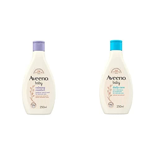 Image of AVEENO Baby Calming Comfort Bedtime Bath & Wash 250 ml & AVEENO Baby Daily Care 2-in-1 Shampoo & Conditioner 250 ml