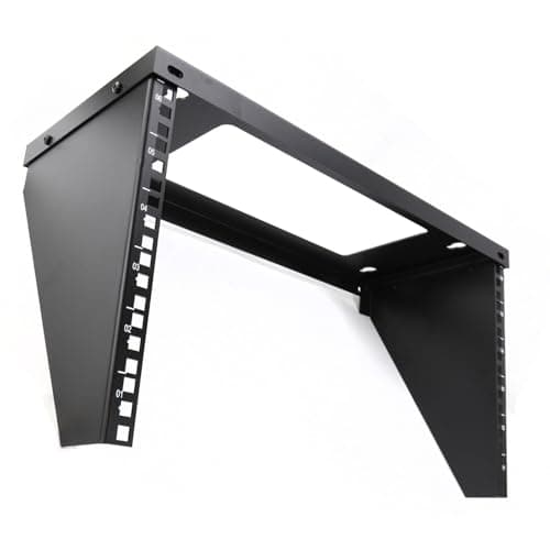 Image of kenable Wall Mounted Bracket 6U Rack 19 inch for Vertical Home Office Studio Network Equipment Black 200mm Deep