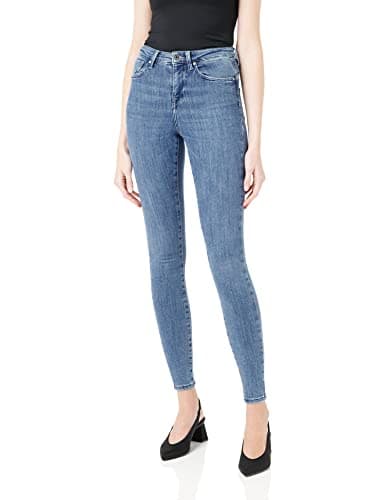 Image of ONLY Women's Onlpower Mid Push Up Sk Rea2981k Noos Skinny Jeans, Blue (Light Blue Denim Light Blue Denim), M / 32L